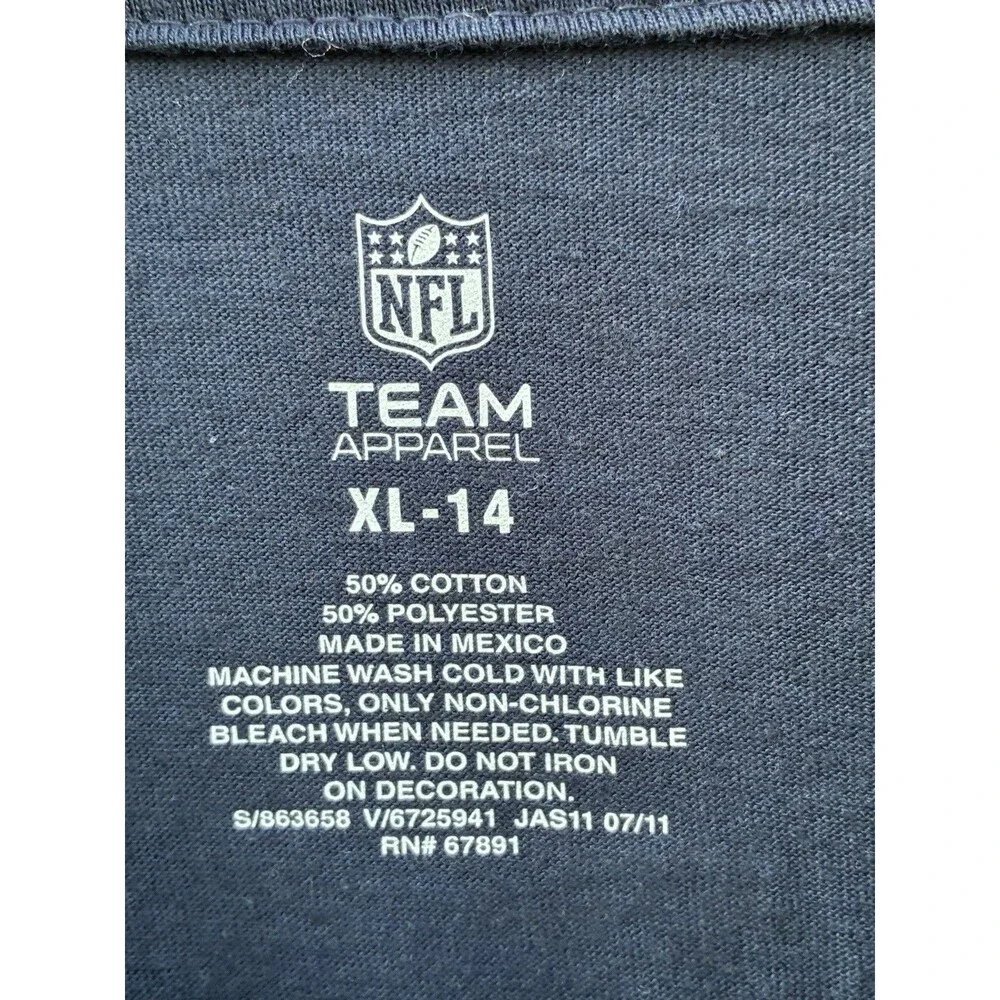 NFL Team Apparel Chicago Bears NFL Navy Long Sleeve Boys Shirt XL (14) Licensed